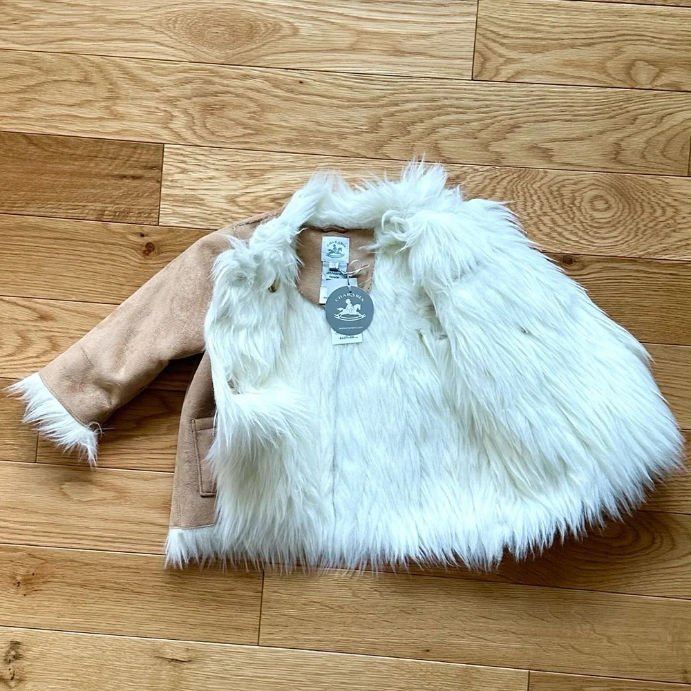 NWT Charabia France faux sherling coat - Picture 9 of 9
